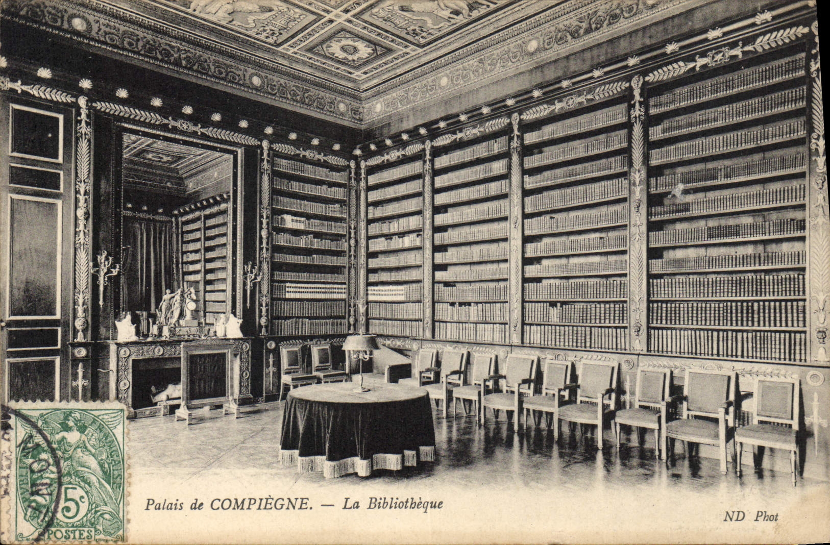CPA Bibliotheque Palais de Compiegne