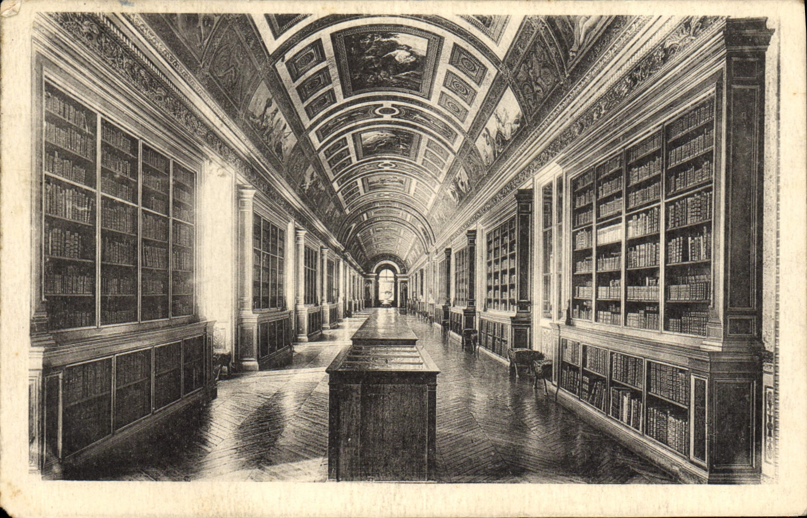 CPA Bibliotheque Chateau de Fontainebleau Galerie de Diane