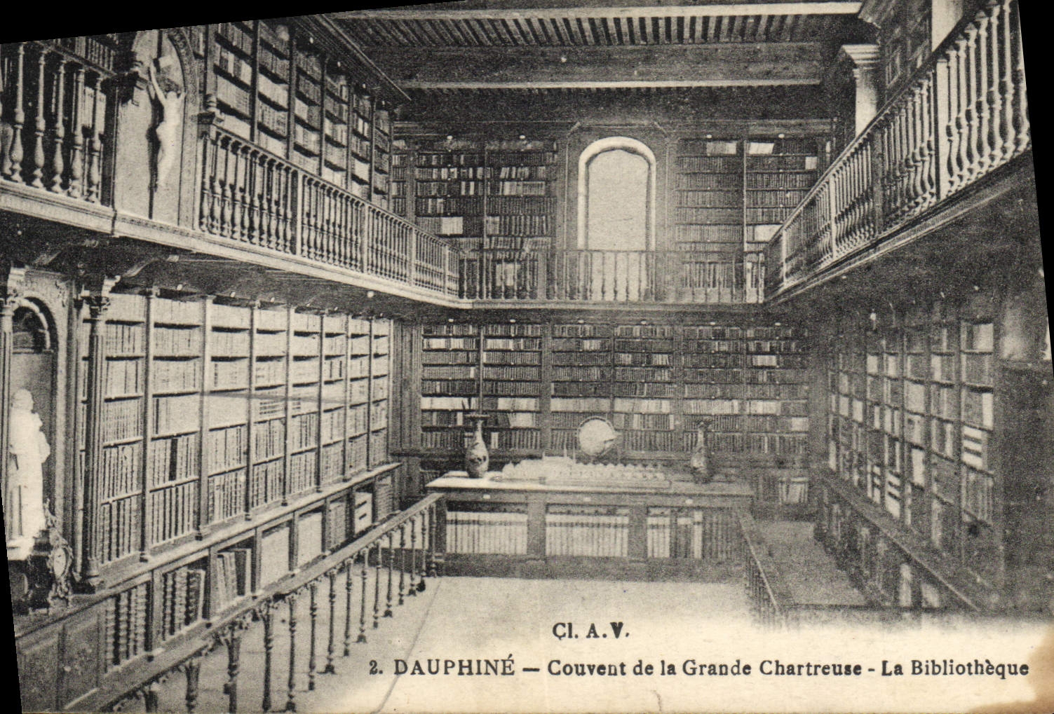 Dauphine Vintage Postcard Bibliotheque Broods of Grance Chartreuse