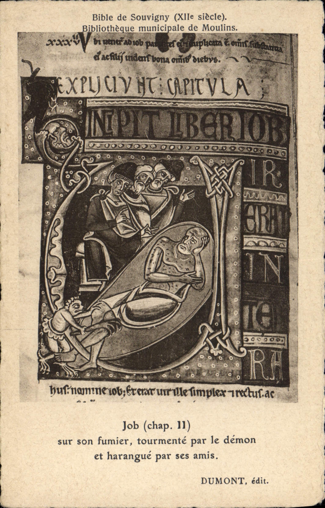 CPA Bibliotheque Bible de Souvigny Moulins Job sur son fumier