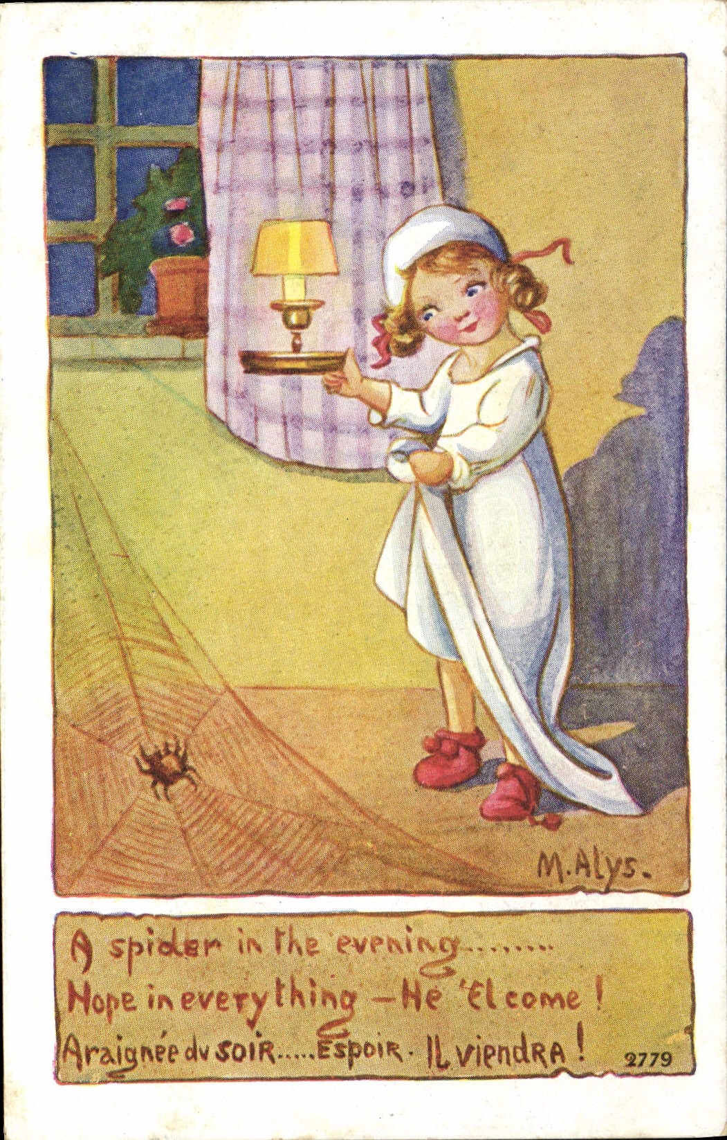 CPA Fantaisie Illustrateur Enfant Araignee 