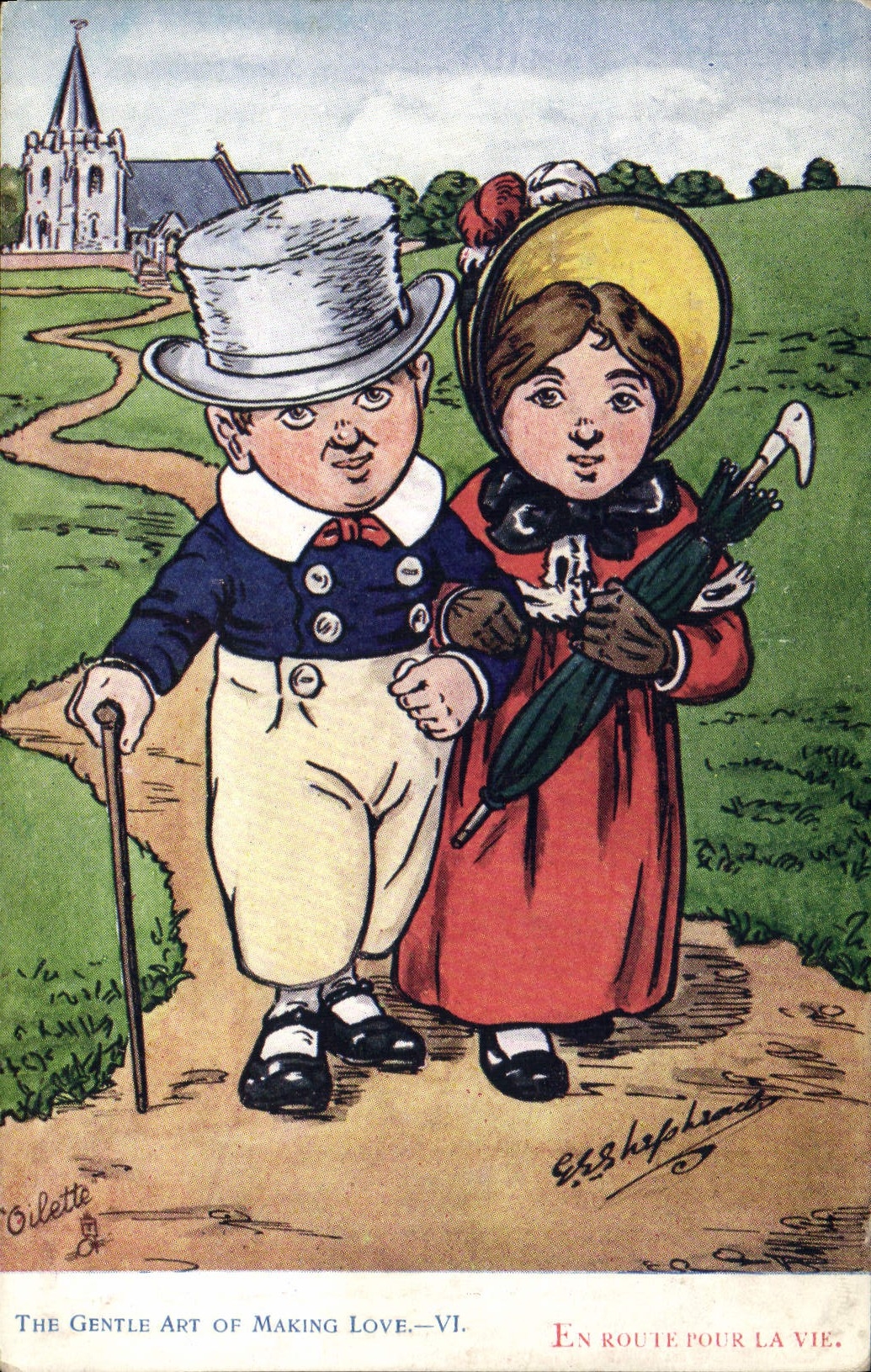 CPA Fantaisie Illustrateur En route pour la vie