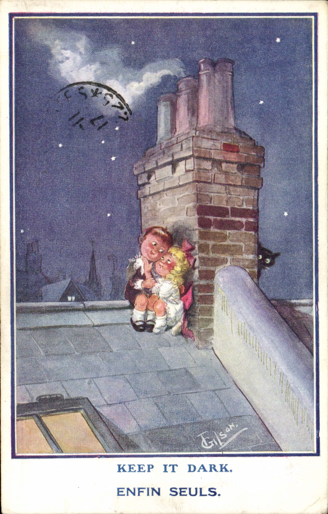 CPA Fantaisie Illustrateur Enfants Enfin seuls