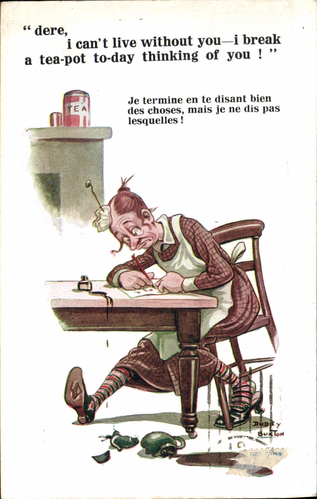 CPA Fantaisie Illustrateur Femme Lettre