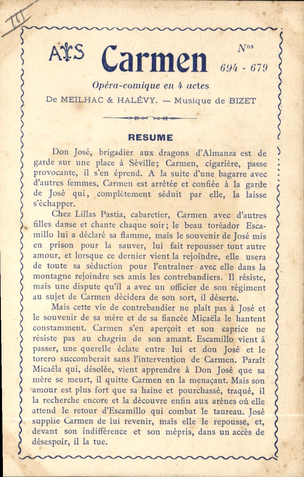 CPA Carmen Meilhac Halevy Bizet