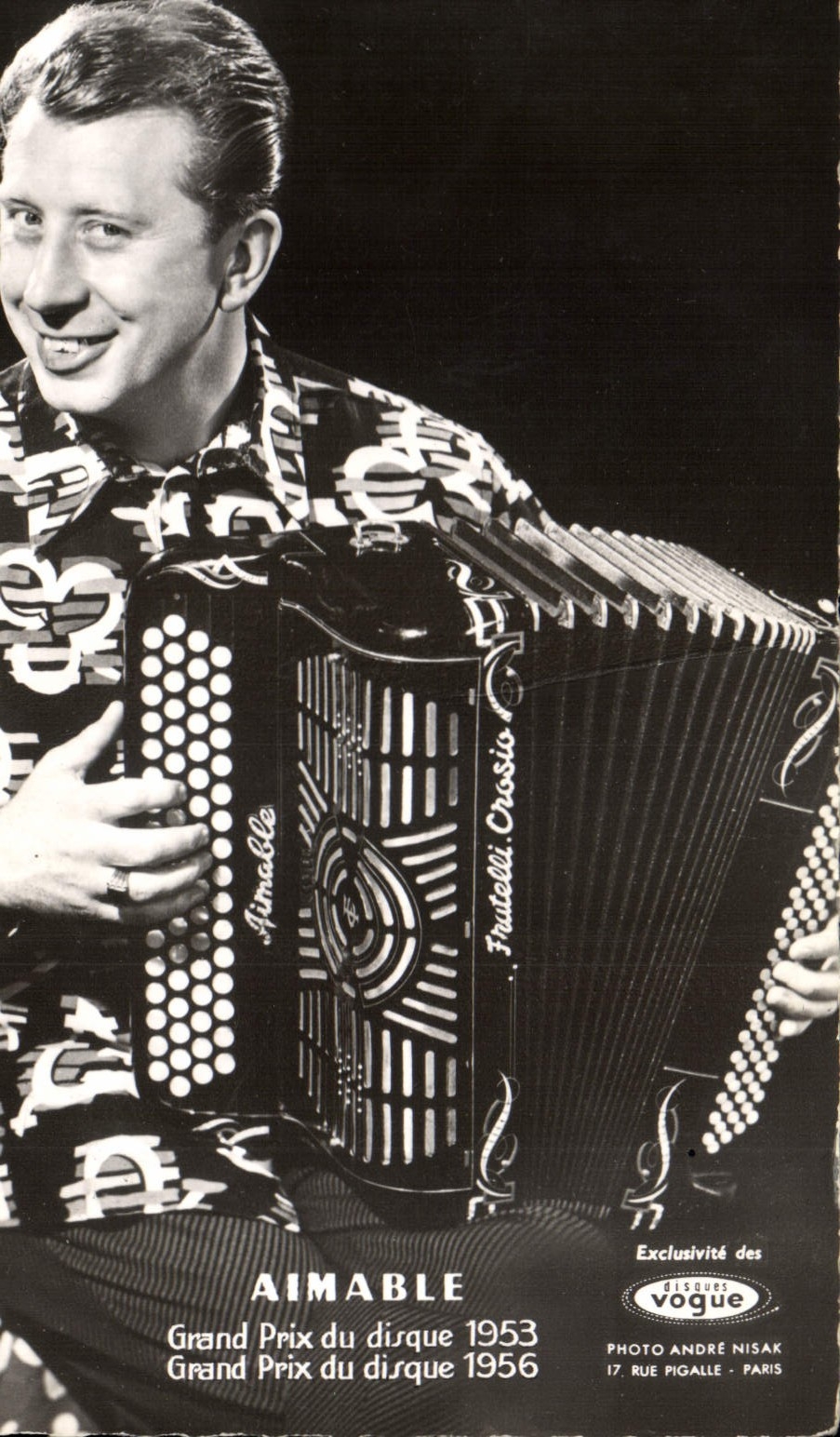 CPM Aimable Grand prix du cirque 1953 Accordeon