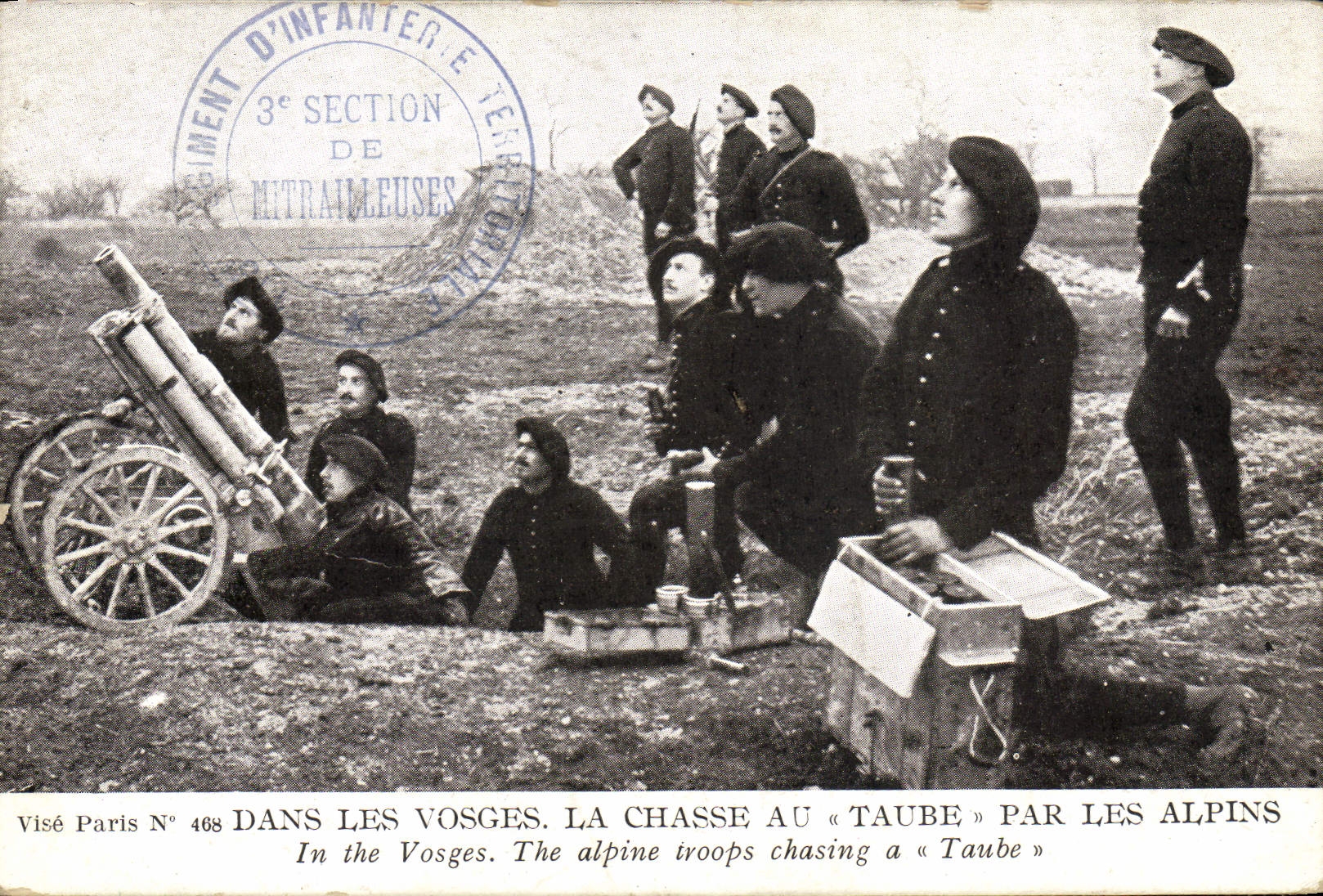 CPA Militaria Chasseurs Alpins Dans les Vosges La chasse au taube par les Alpins