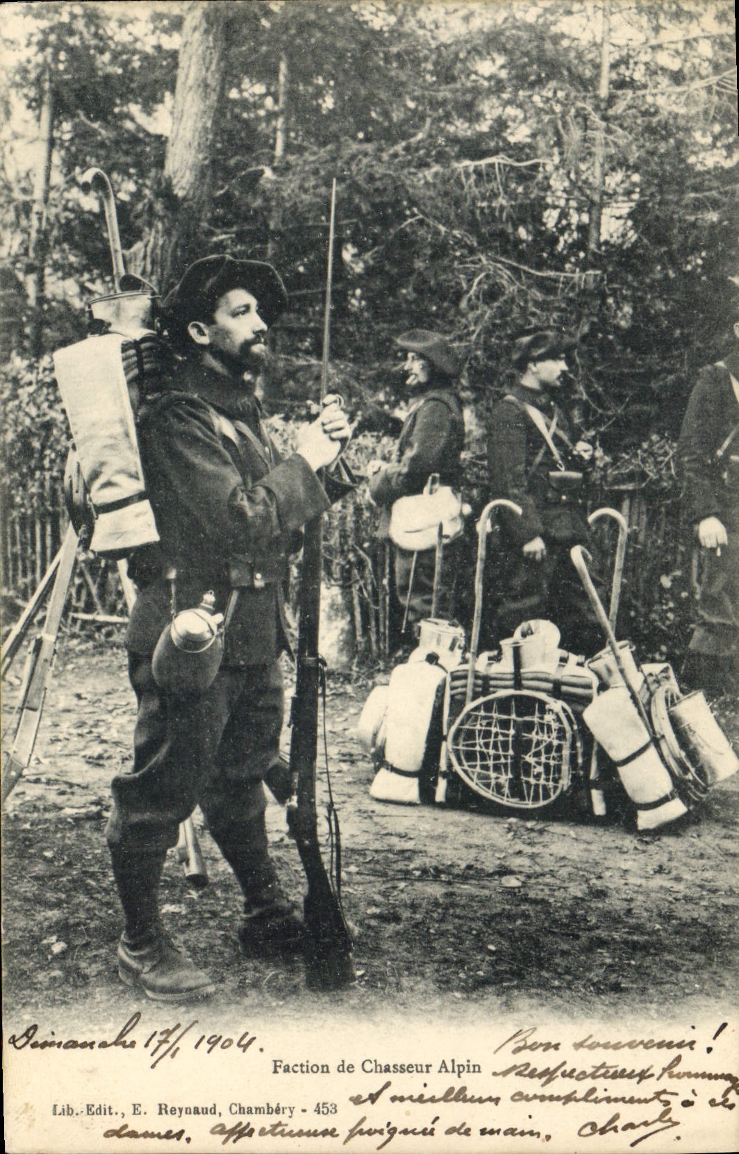 CPA Militaria Chasseurs Alpins Faction