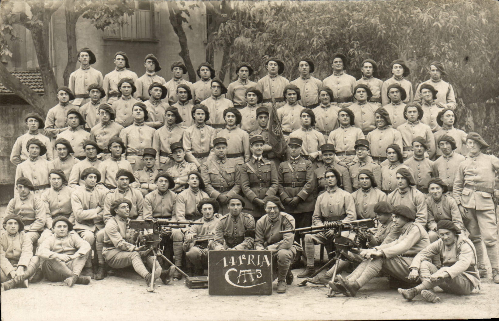 CARTE PHOTO 141eme RIA Militaria Chasseurs Alpins