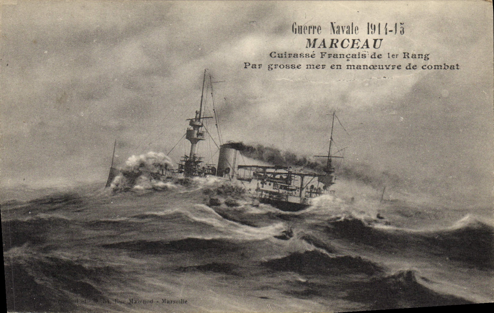 Vintage Postcard Bateau Marceau Armours French 1st rank