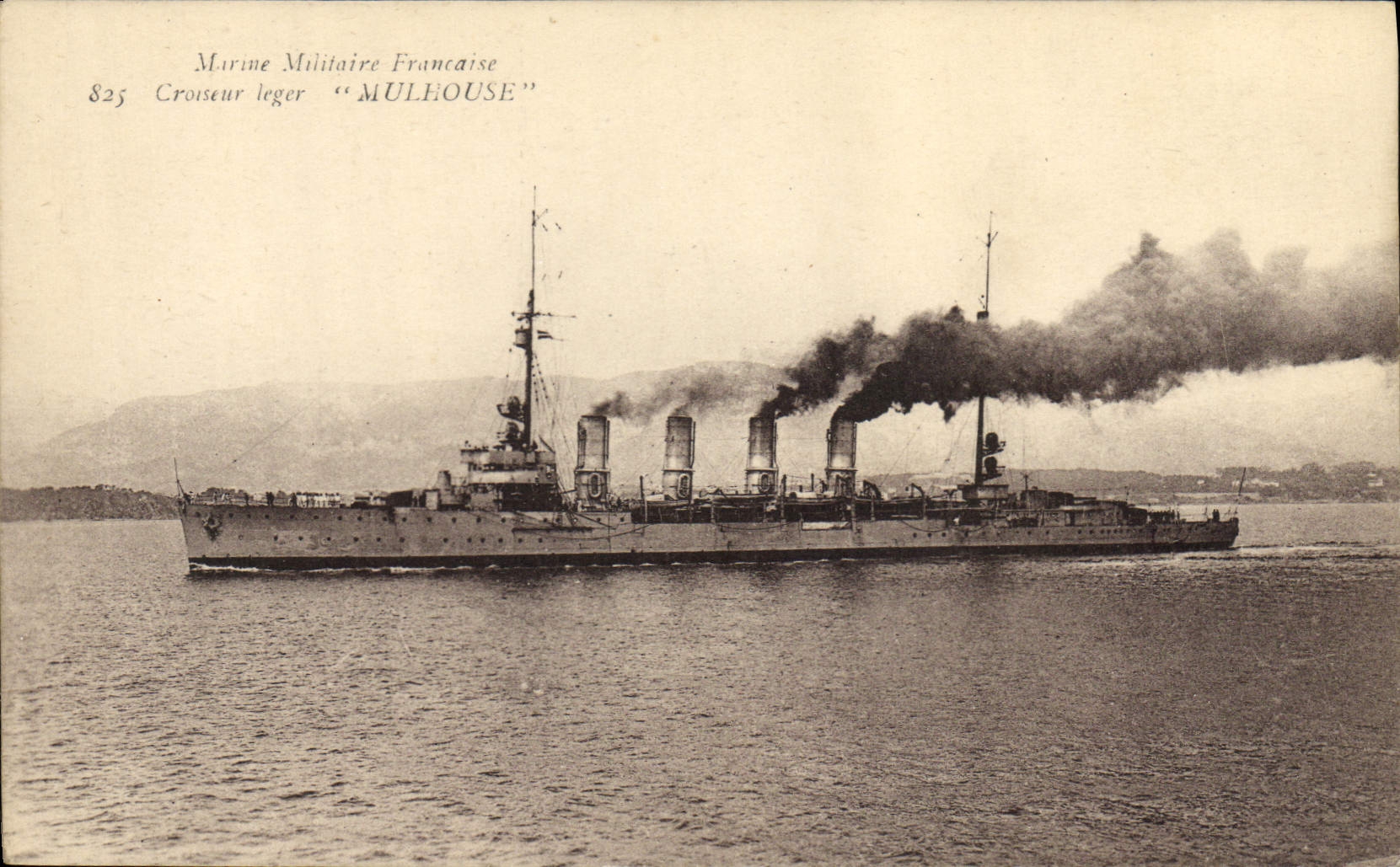 Vintage Postcard Boat light Cruiser Mulhouse