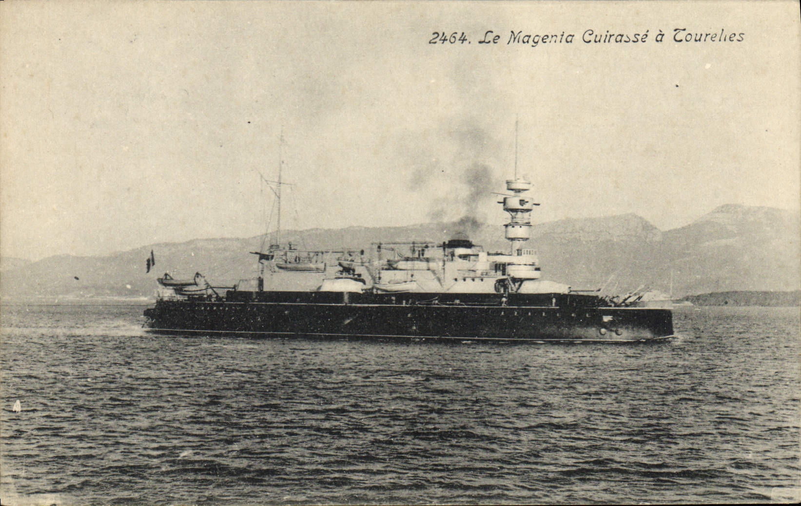 Vintage Postcard Bateau the Magenta Armours has turrets