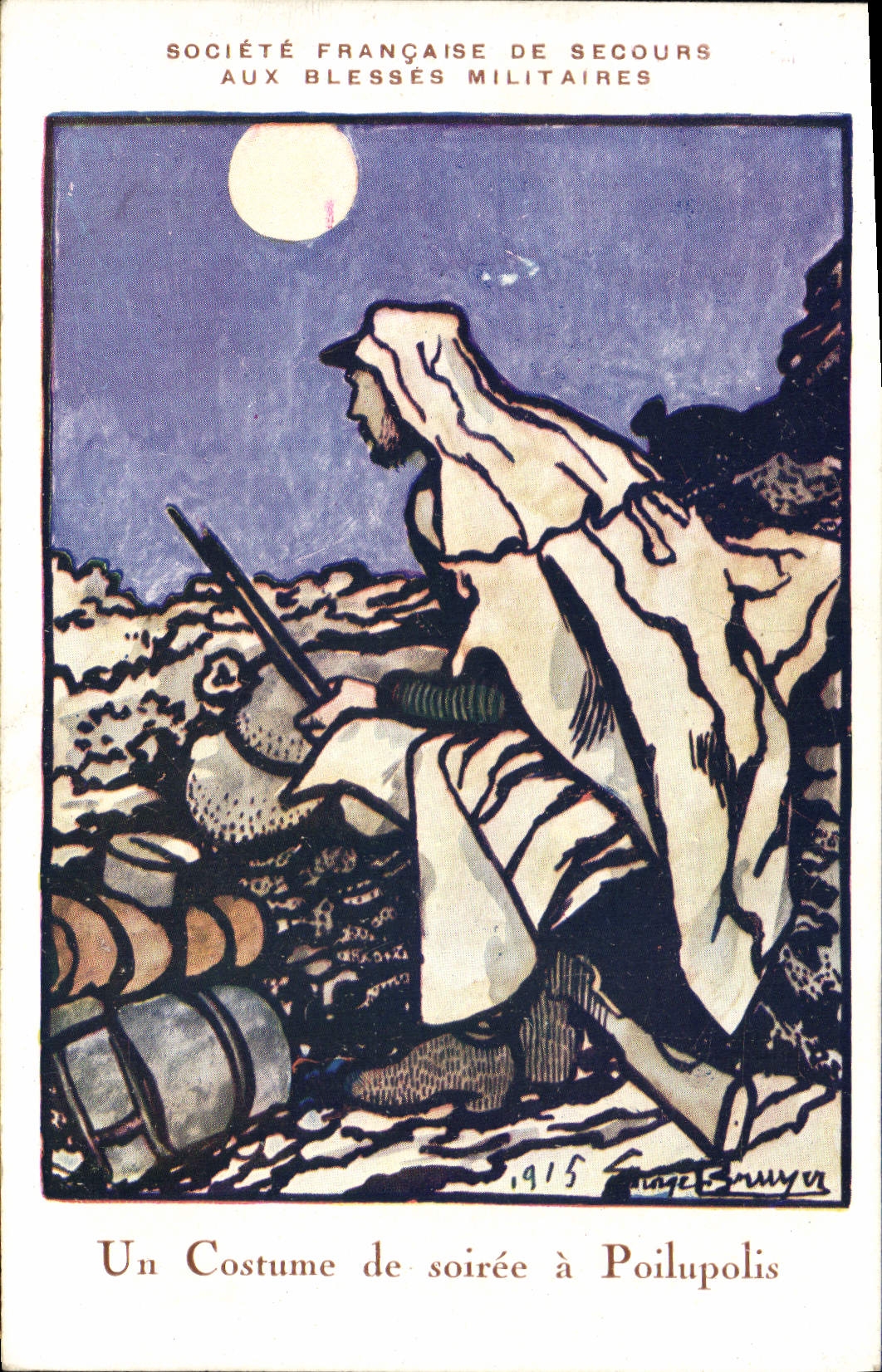 CPA Fantaisie Illustrateur Militaria Un costume de soiree a Poilupolis
