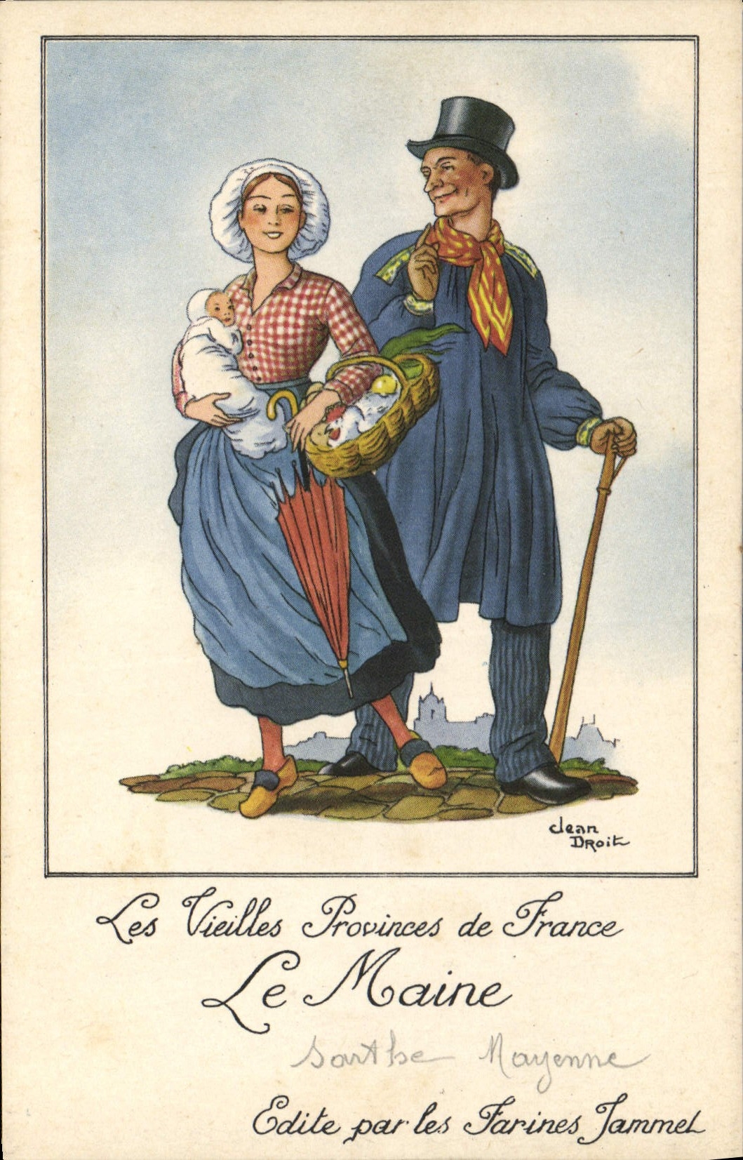 CPA Folklore Le Maine Farines Jammet 