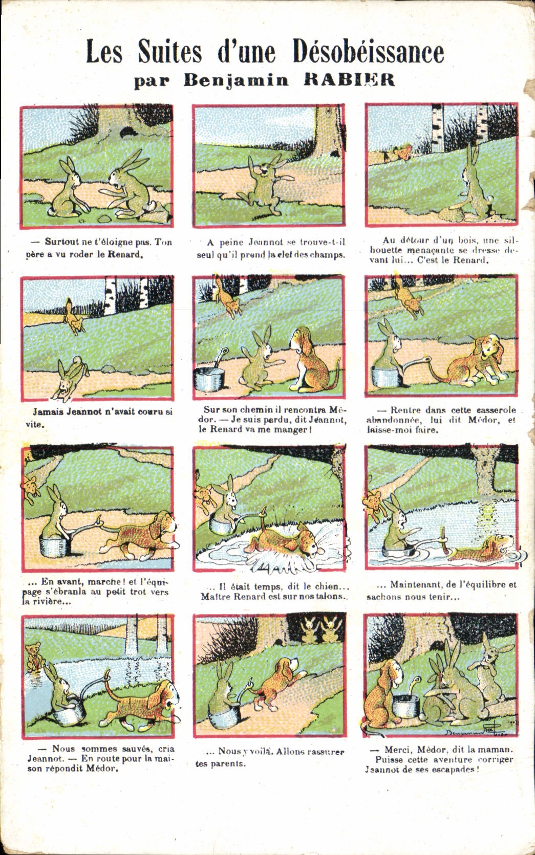 CPA Les suites d'une desobeissance Benjamin Rabier Lapin 