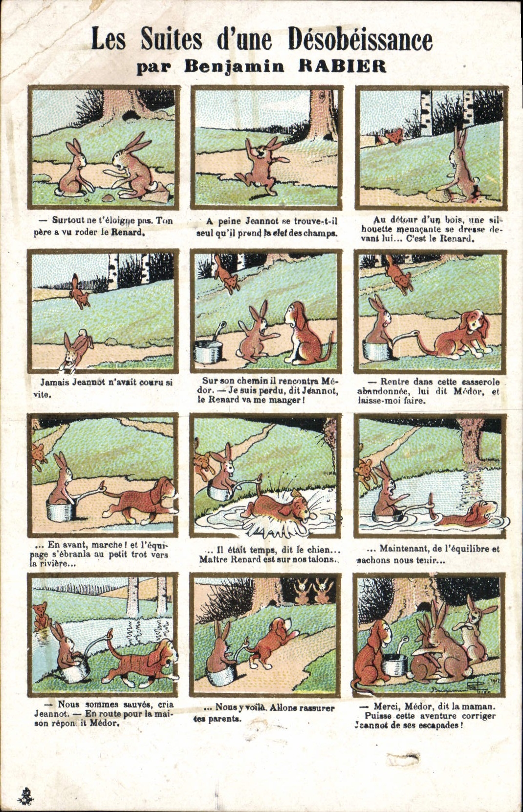 CPA Les suites d'une desobeissance Benjamin Rabier Lapin 