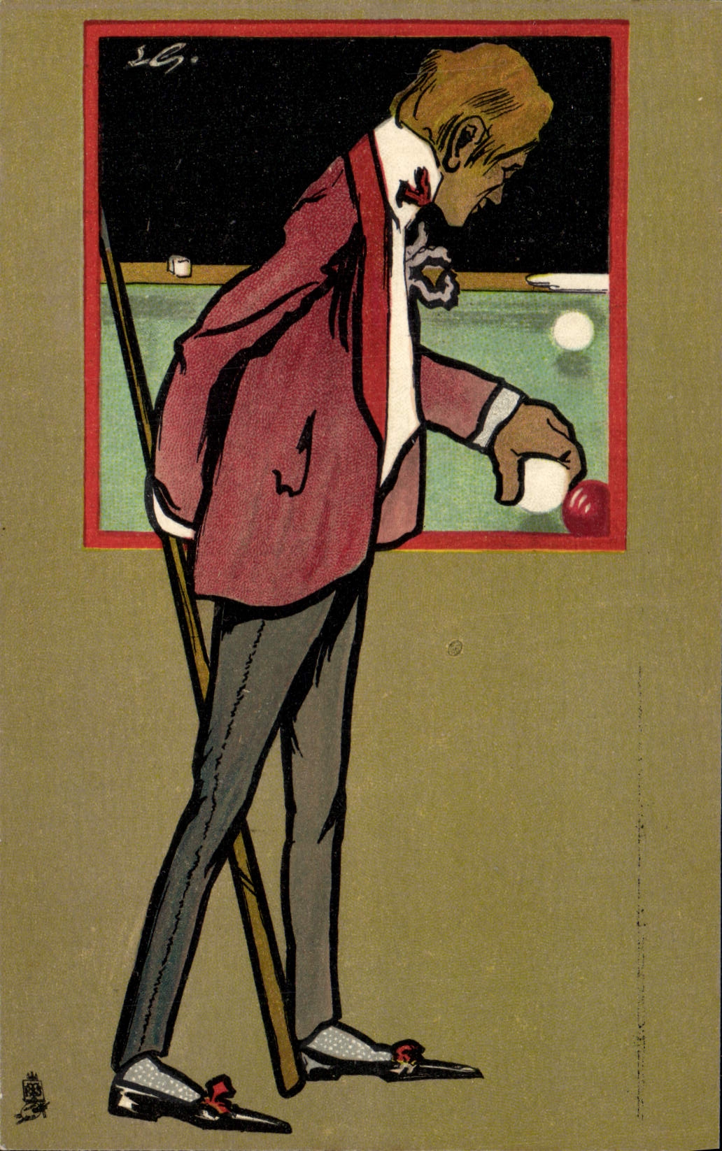 CPA Billard Illustrateur
