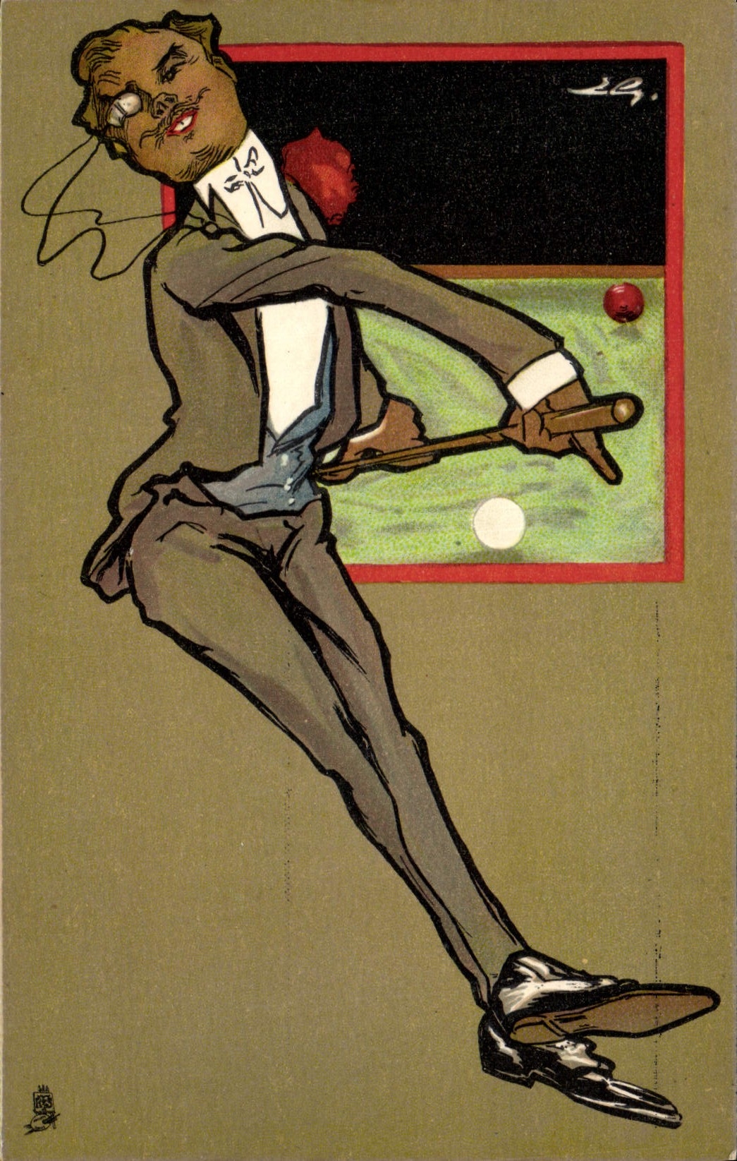 CPA Billard Illustrateur
