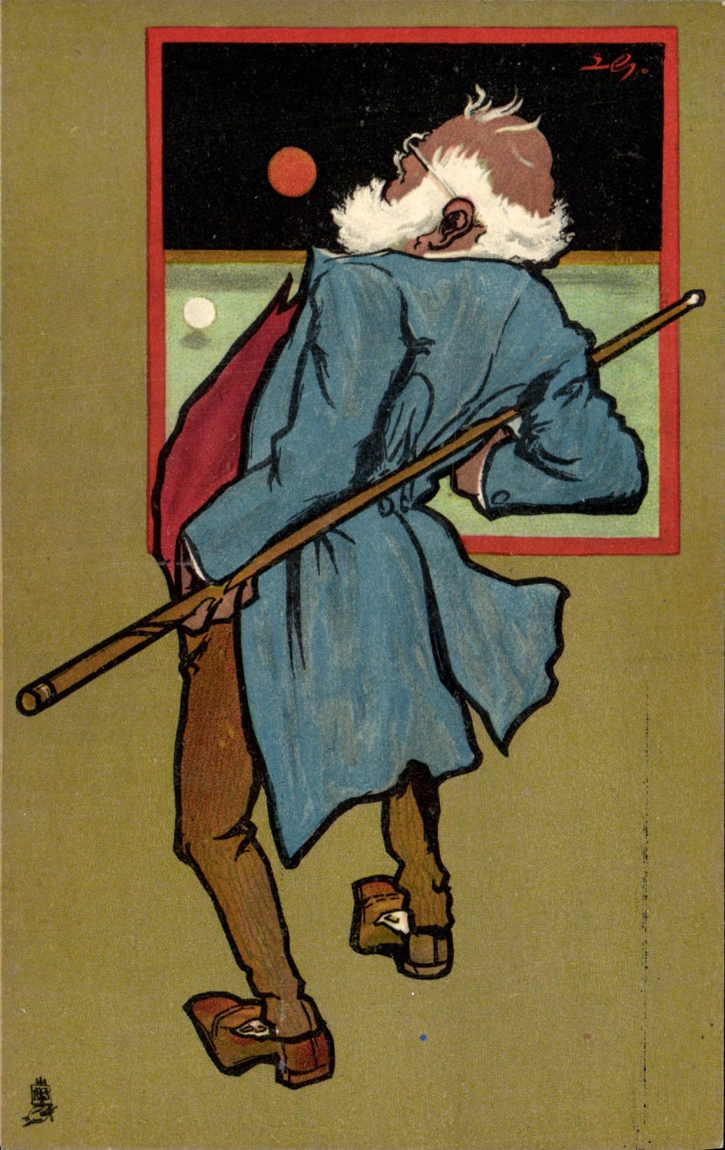CPA Billard Illustrateur