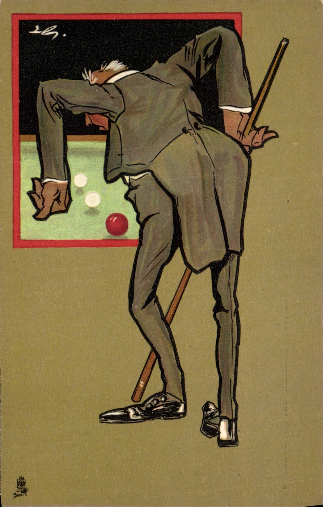 CPA Billard Illustrateur