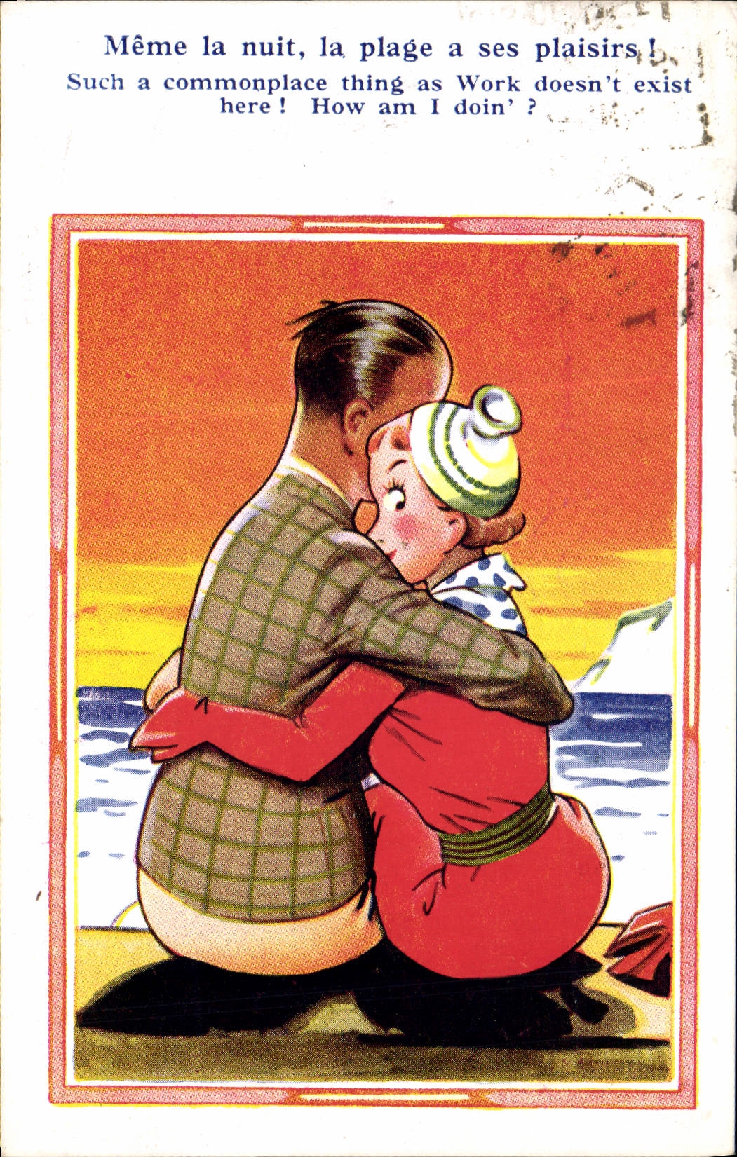 Postal Fantasia Ilustrador Mujer Propia la noche la gama tiene sus placeres