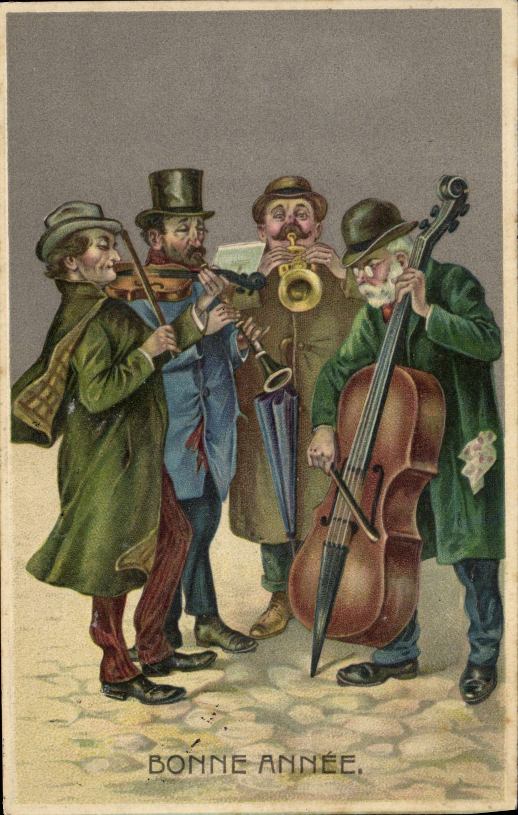 CPA Groupe musique Violoncelle Violon Trompette Clarinette 