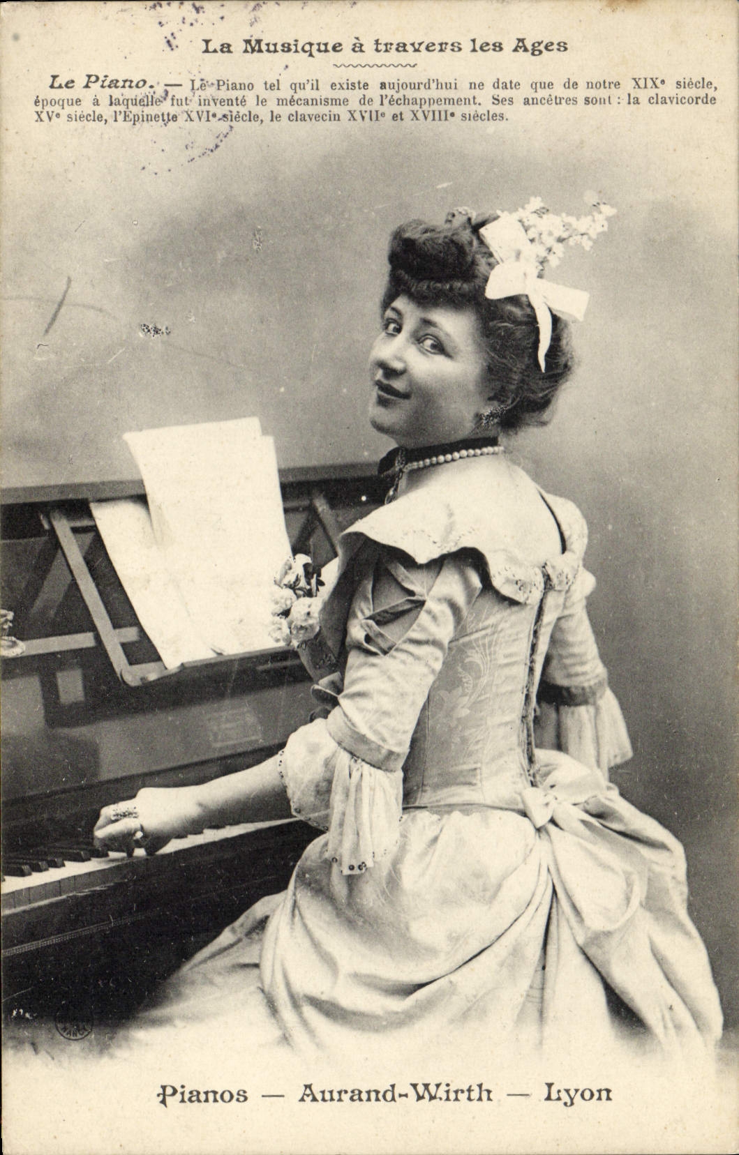 CPA La musique a travers les ages Pianos Aurand Wirth Lyon 