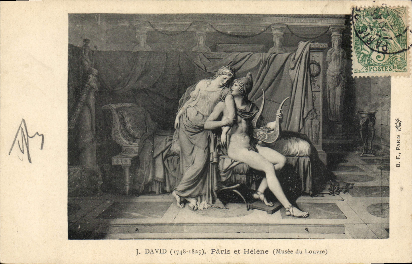 CPA David Paris et Helene Paris Musee du Louvre 
