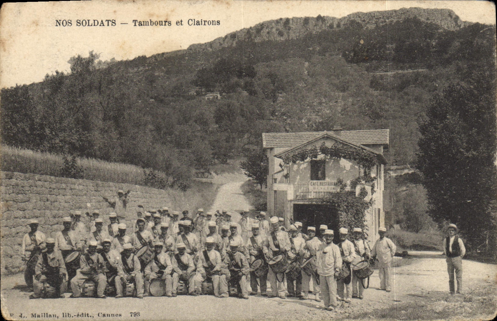 Vintage Postcard Militaria Drums and bugles