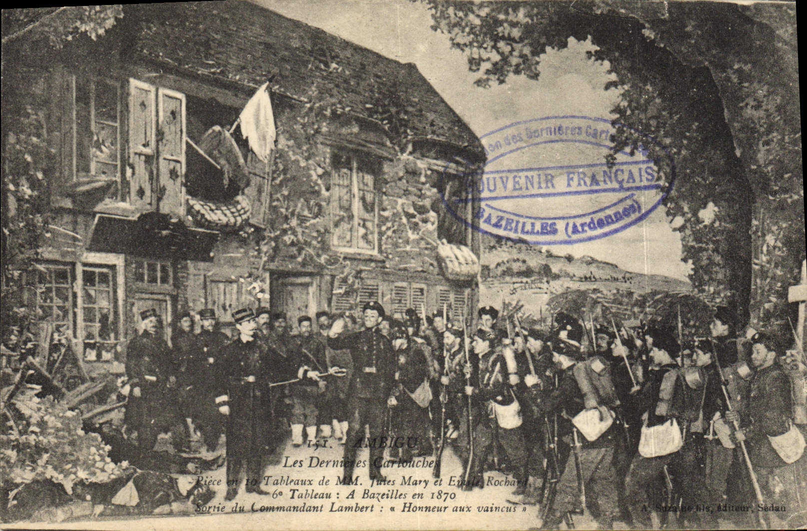 Vintage Postcard Ambiguous Militaria Alpine hunters the last cartridges