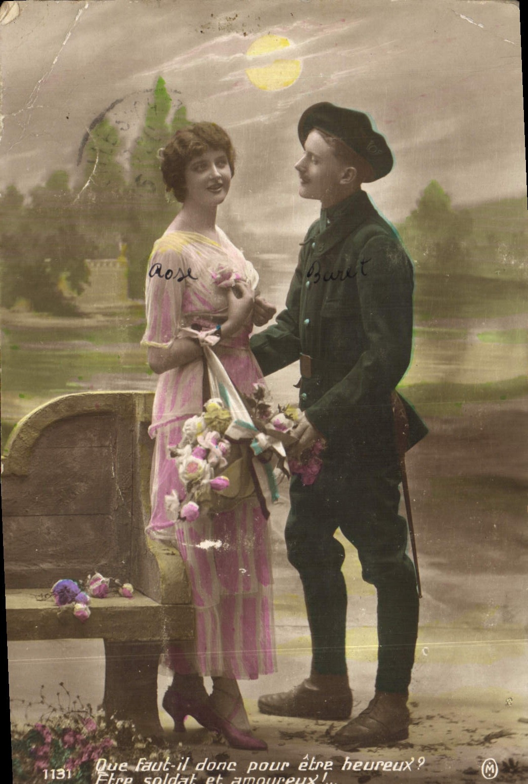 Vintage Postcard Militaria Alpine hunters Woman