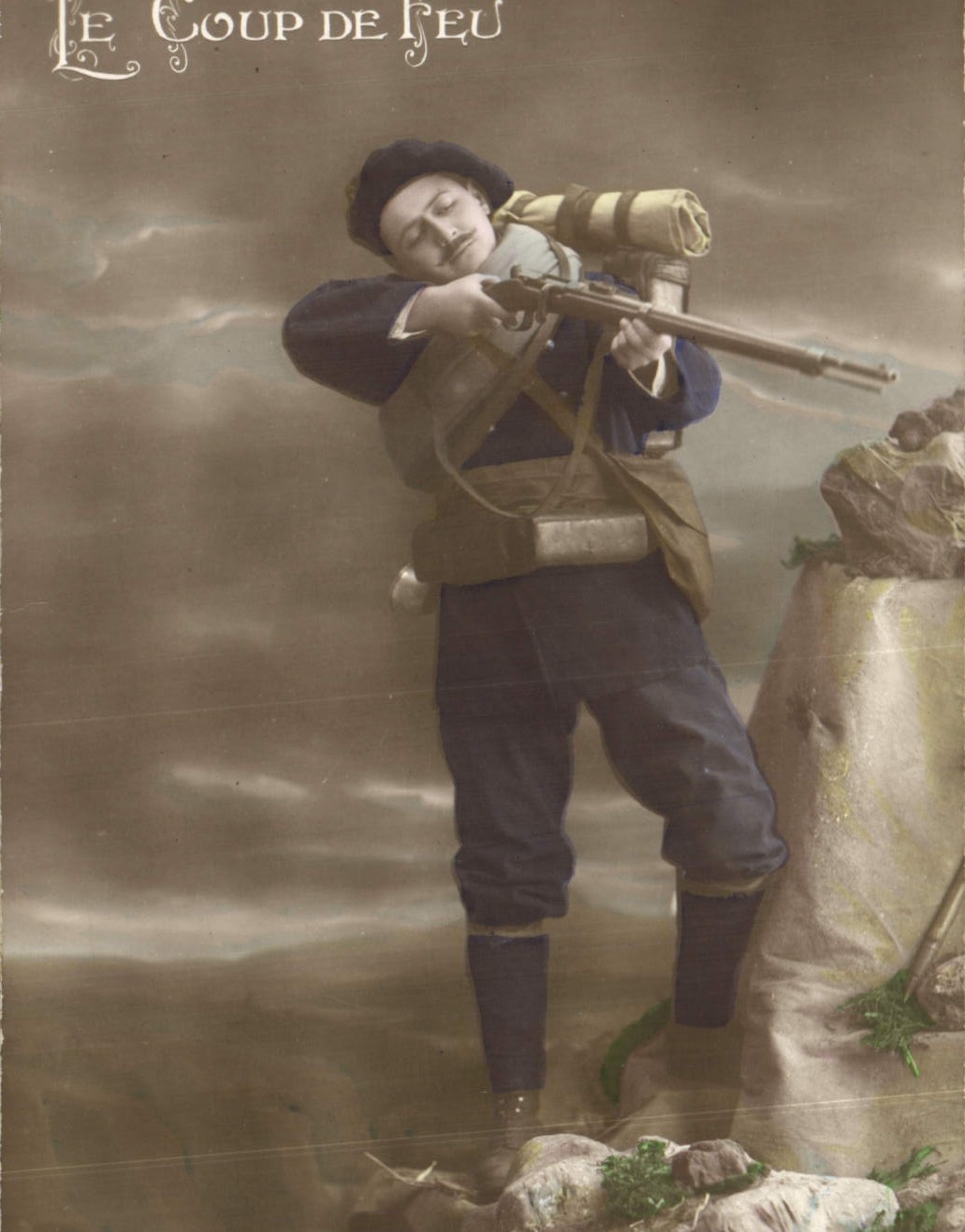 CPA Militaria Chasseurs Alpins Le coup de feu