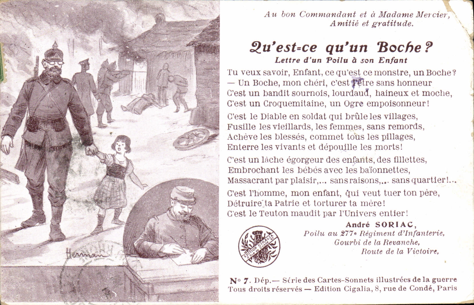 CPA Fantaisie Illustrateur Militaria Qu'est ce qu'un boche ?