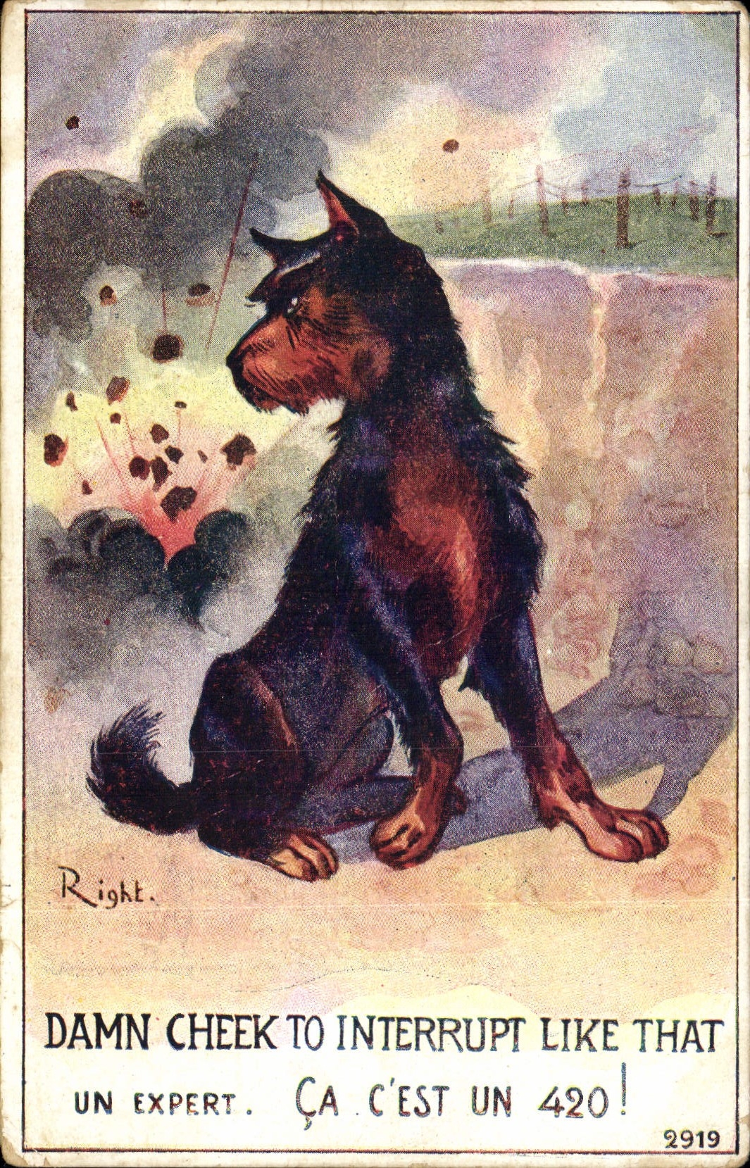 CPA Fantaisie Illustrateur Militaria Chien Un expert 