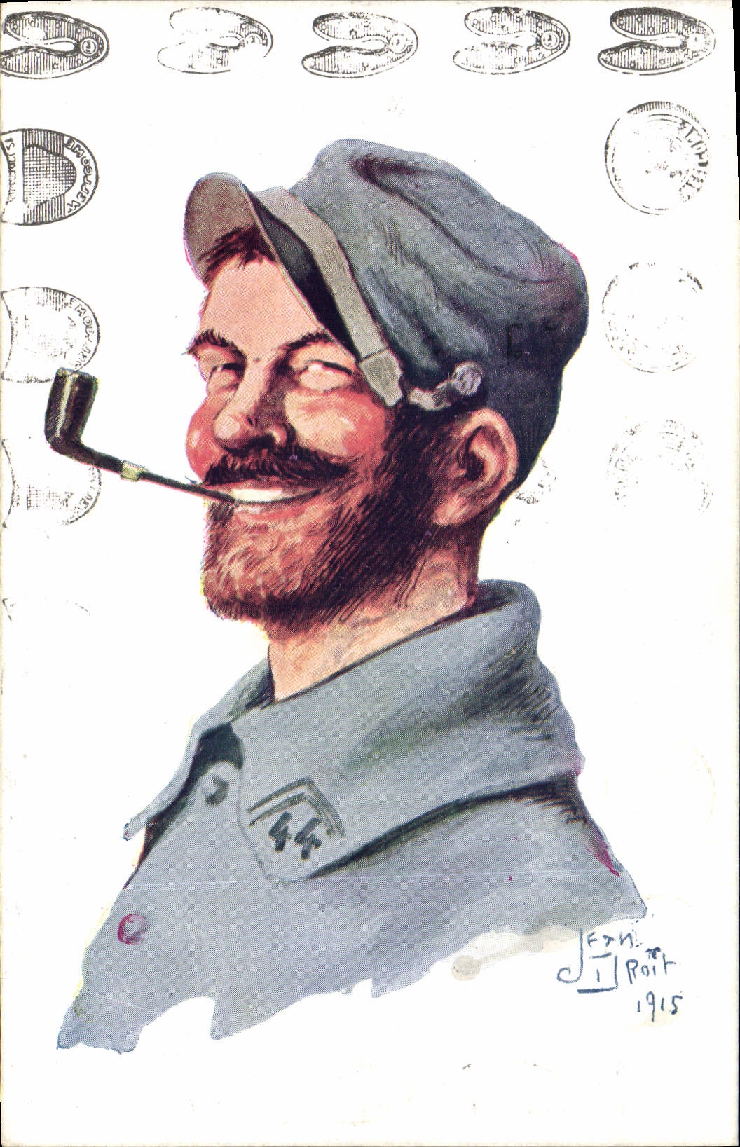 Postal Fantasia Ilustrador Militaria Soldado