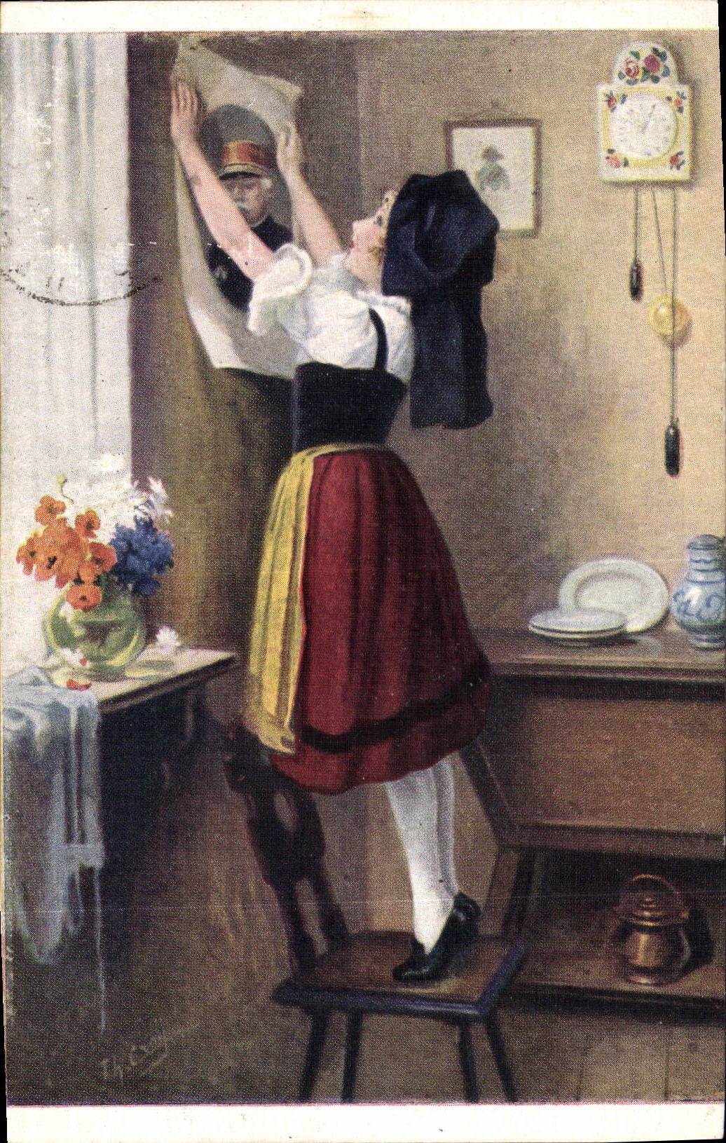 CPA Fantaisie Illustrateur Militaria Croy Nous sommes redevenus Francais Alsace