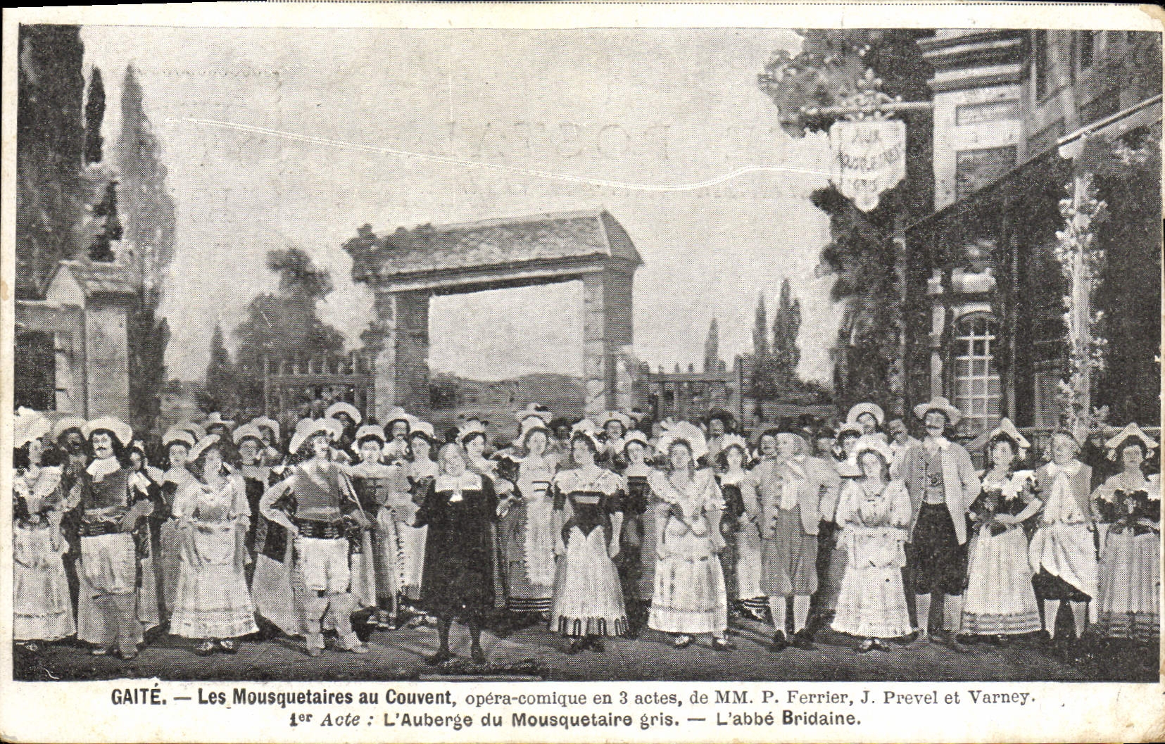 Vintage Postcard Theater Paris Jollity musketeers with the convent