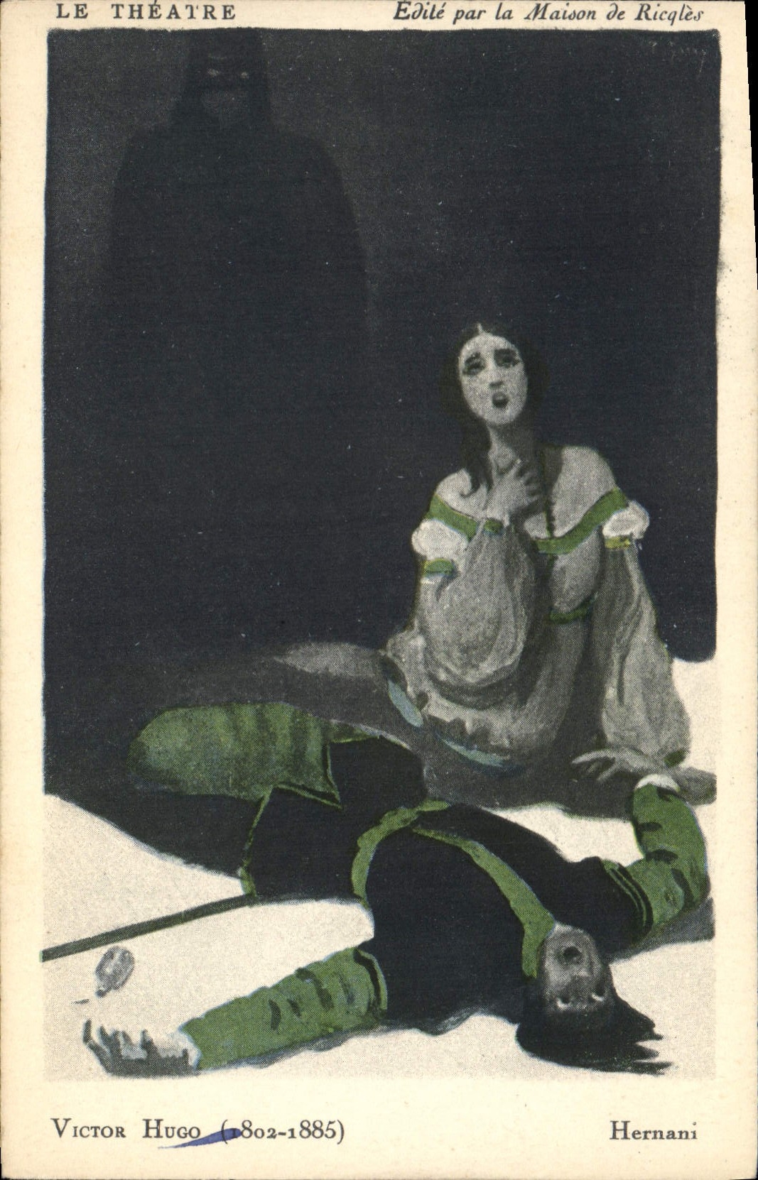 Vintage Postcard Theater the Theater Victor Hugo Hernani