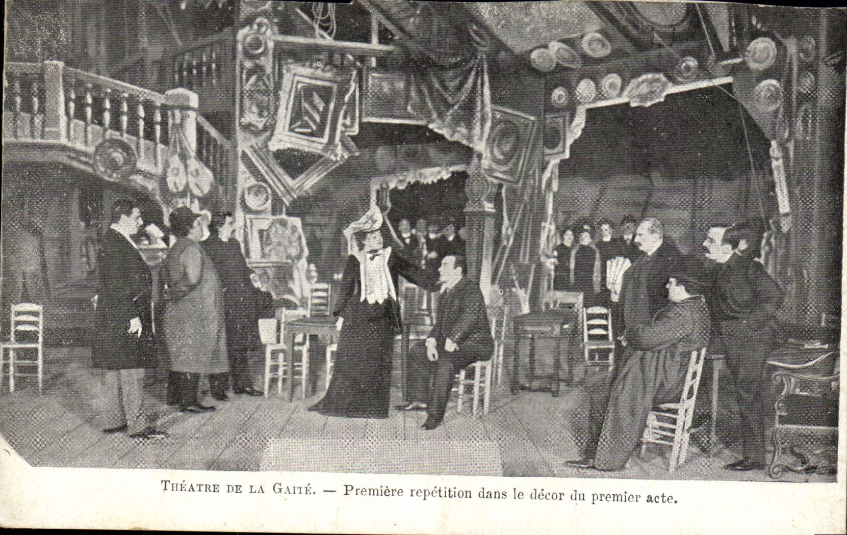 Postal Teatro del Regocijo Primera repetición en el decorado del primer acto