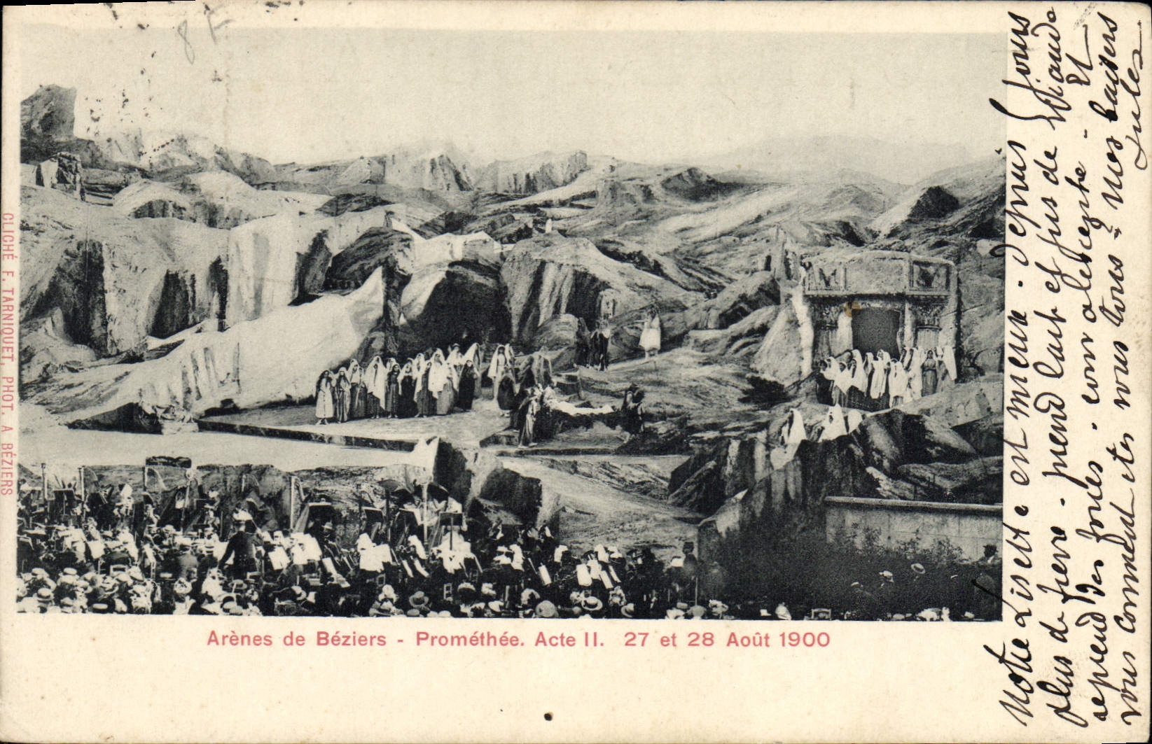Vintage Postcard Theater Arenas of Beziers Promethee