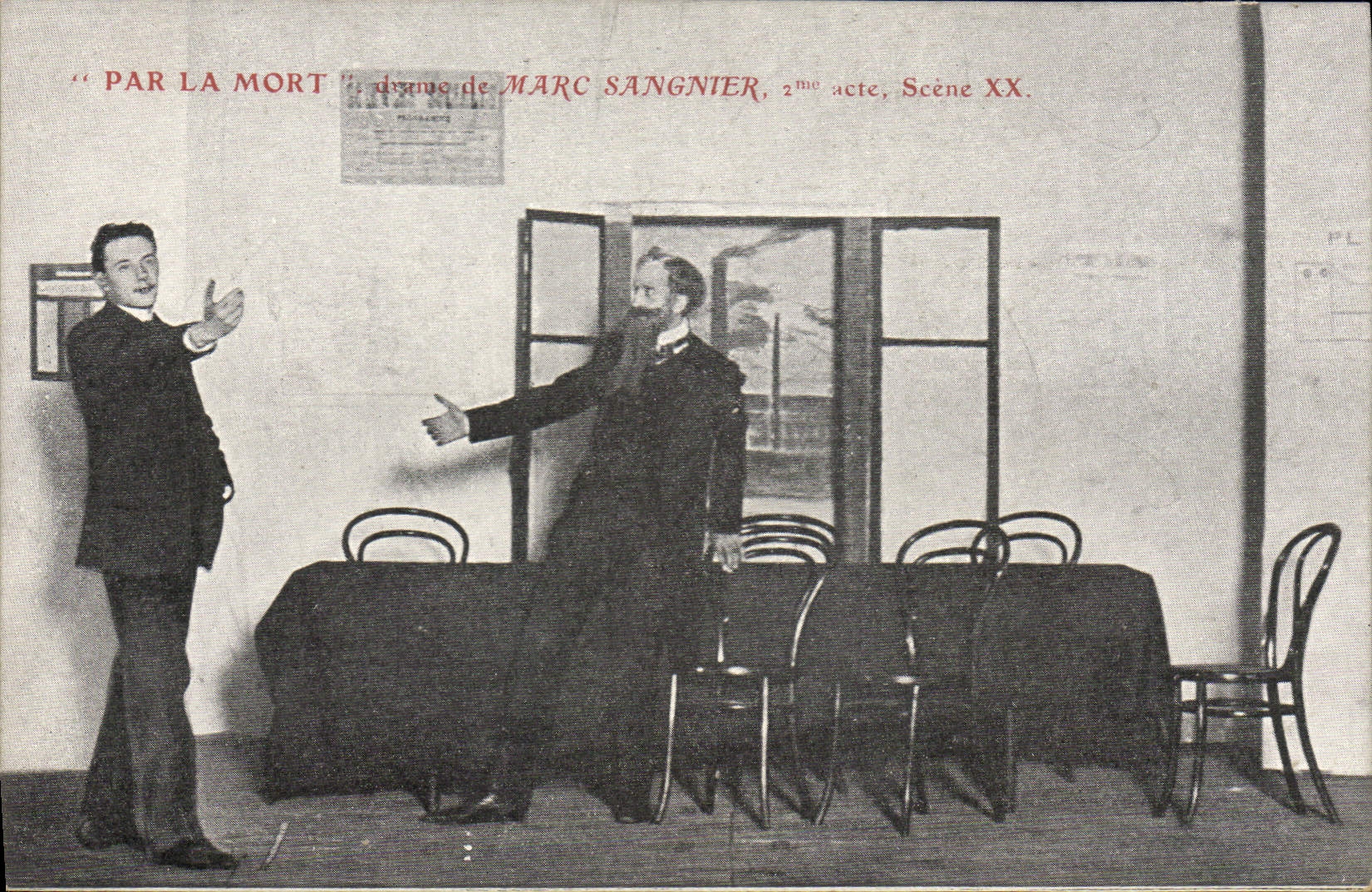 Vintage Postcard Theater By drama death of Marc Sangnier 2nd act Scene XX