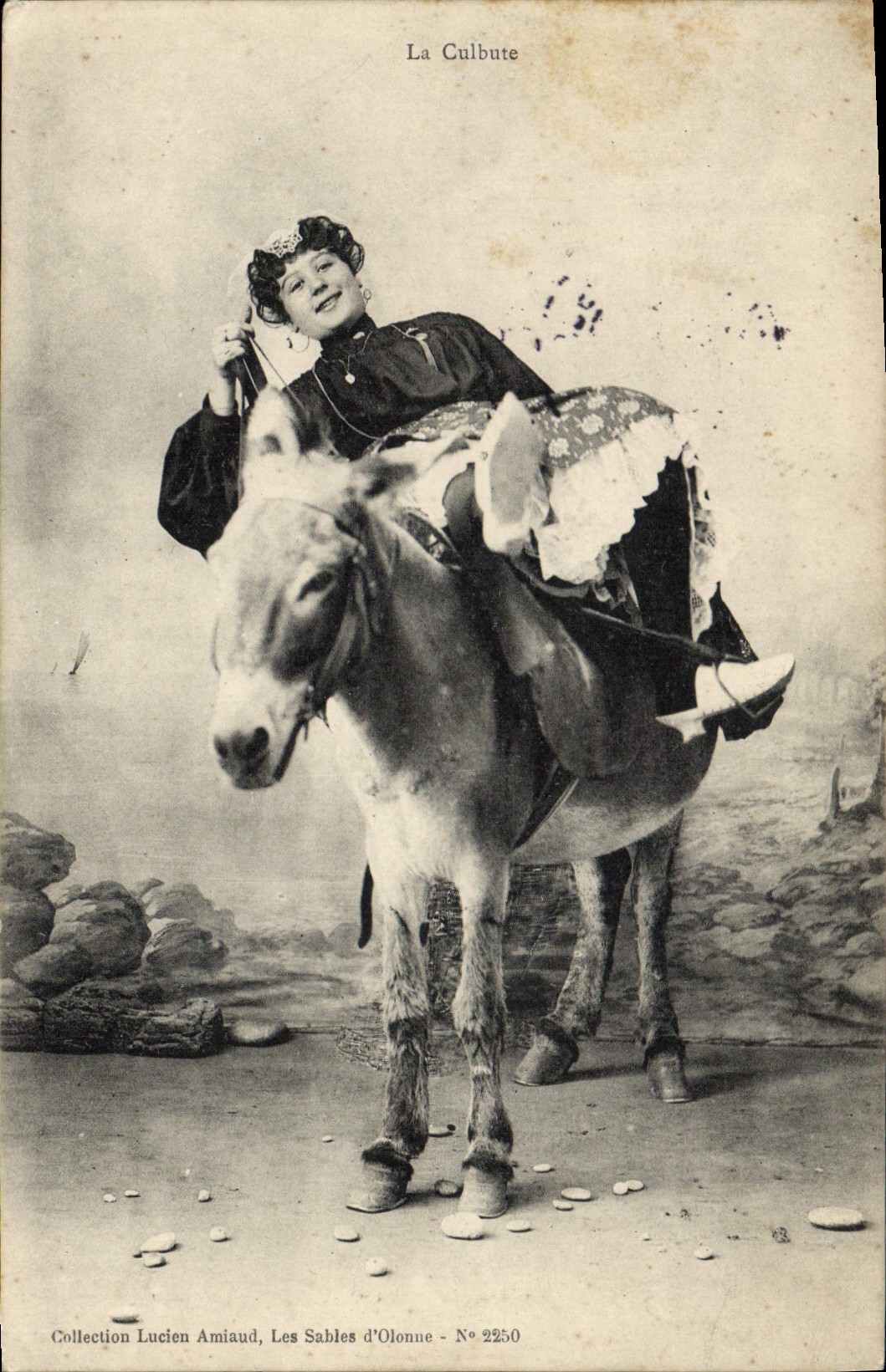 Vintage Postcard Folklore Collapses It Donkey Mule
