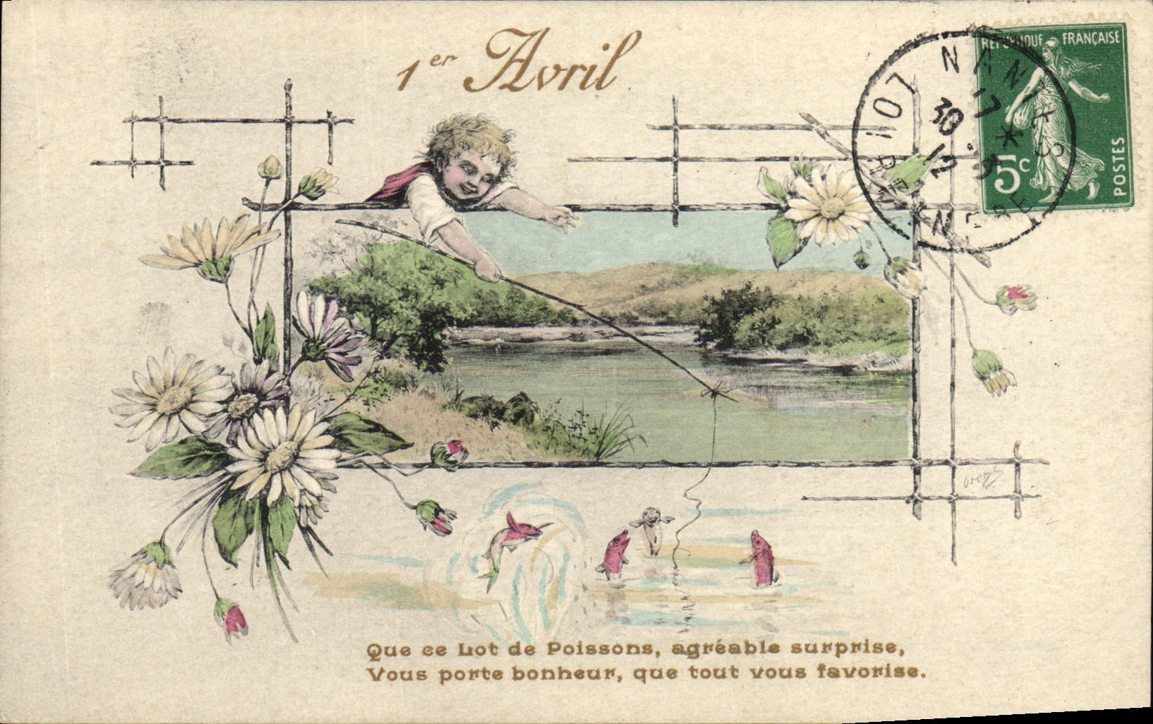 CPA Fantaisie Illustrateur Enfant Peche Pecheur 