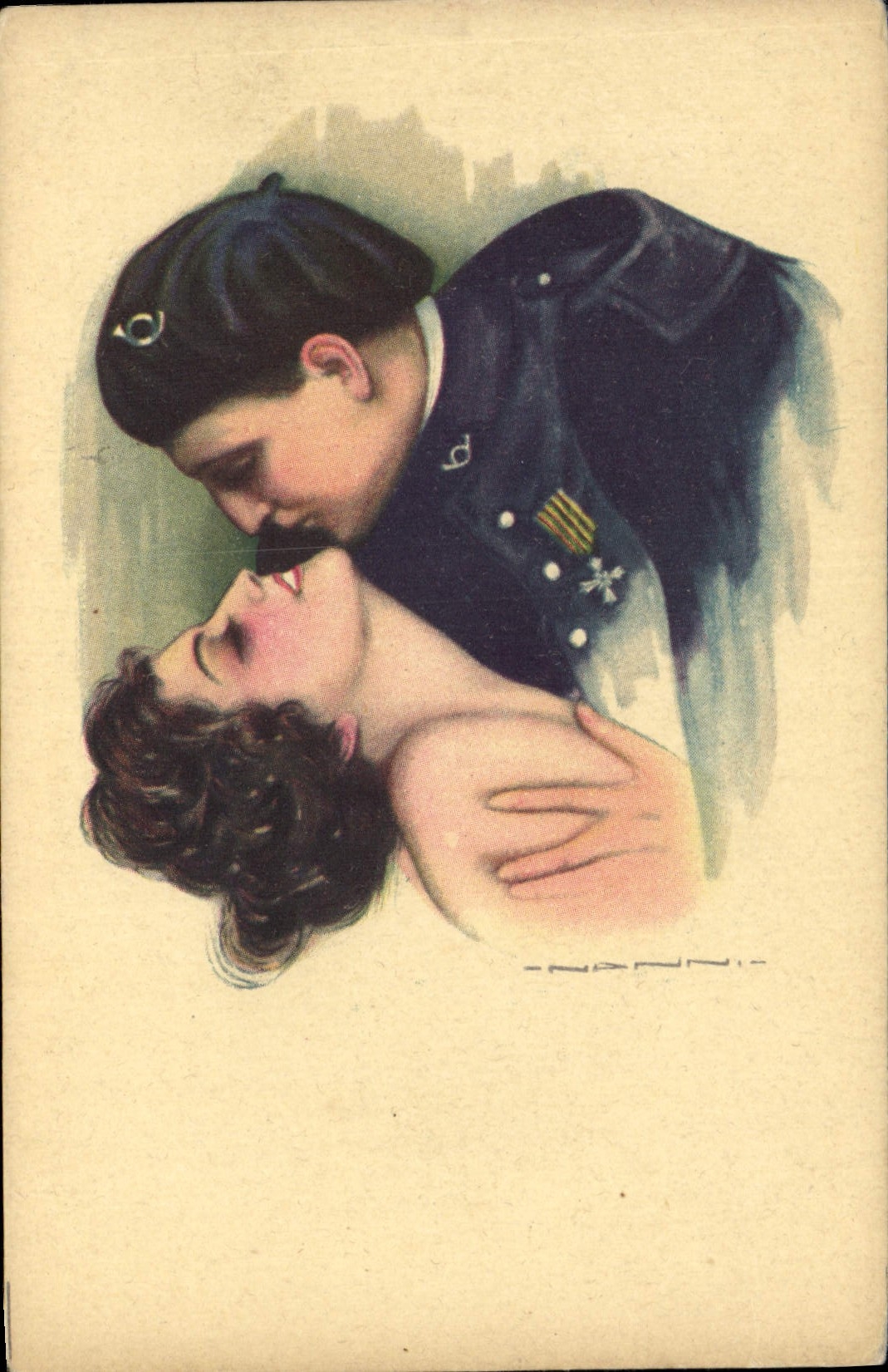 CPA Fantaisie Illustrateur Nanni Femme Militaria 