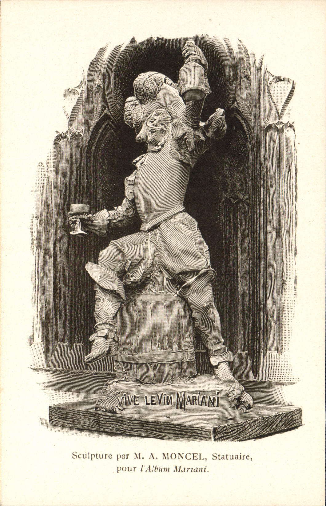 Vintage Postcard Fantaisie Illustrator Moncel Mariani Lives the wine