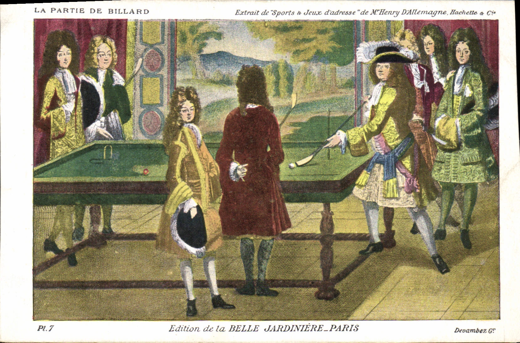 Vintage Postcard Billiards the part of billiards the Beautiful Paris Flower stand