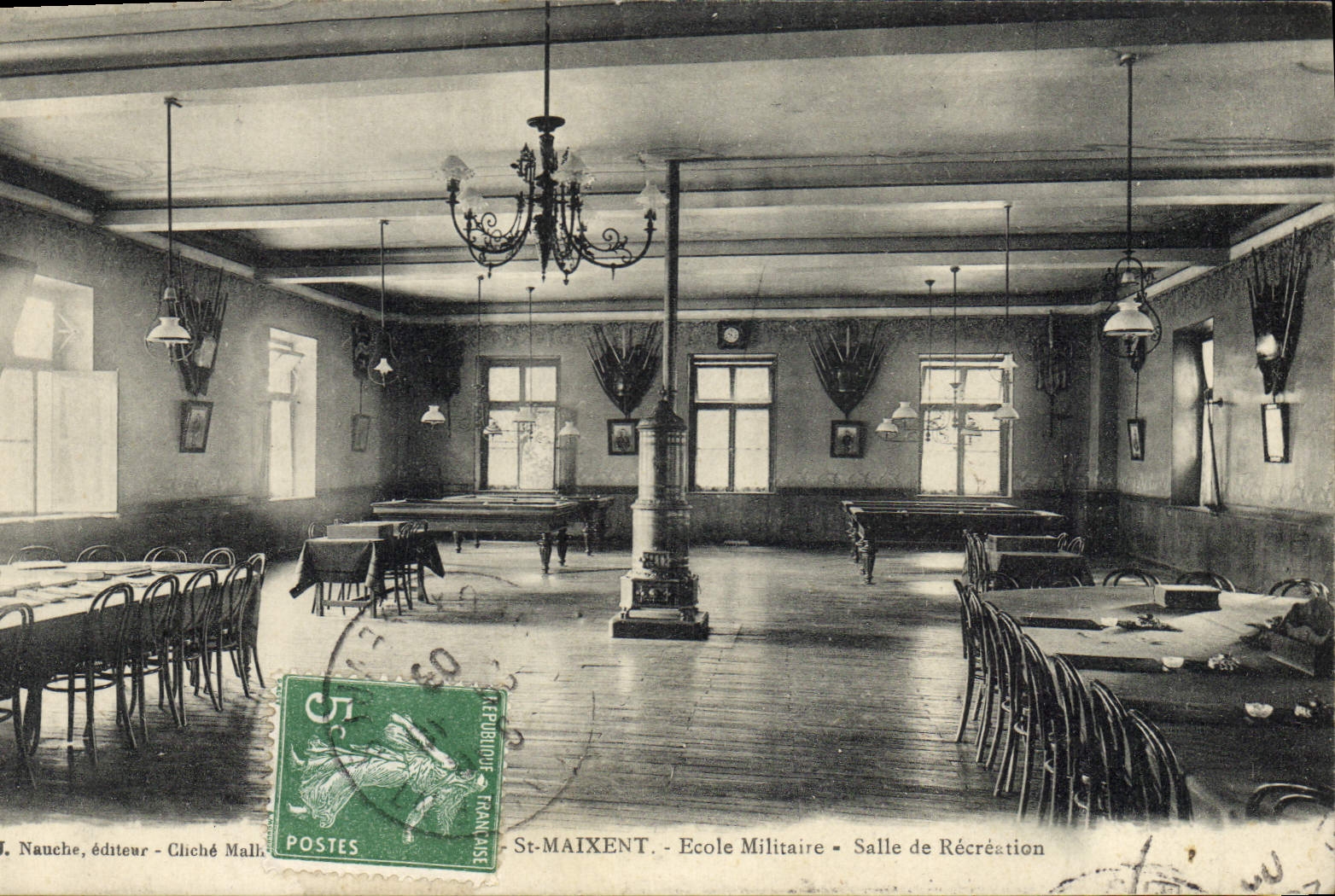 CPA Billard St Maixent Ecole militaire Salle de Recreation Militaria