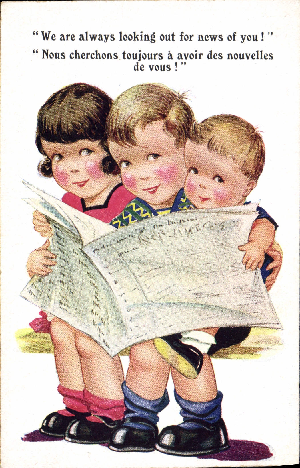 CPA Fantaisie Illustrateur Enfants We are always looking out for news of you ! 