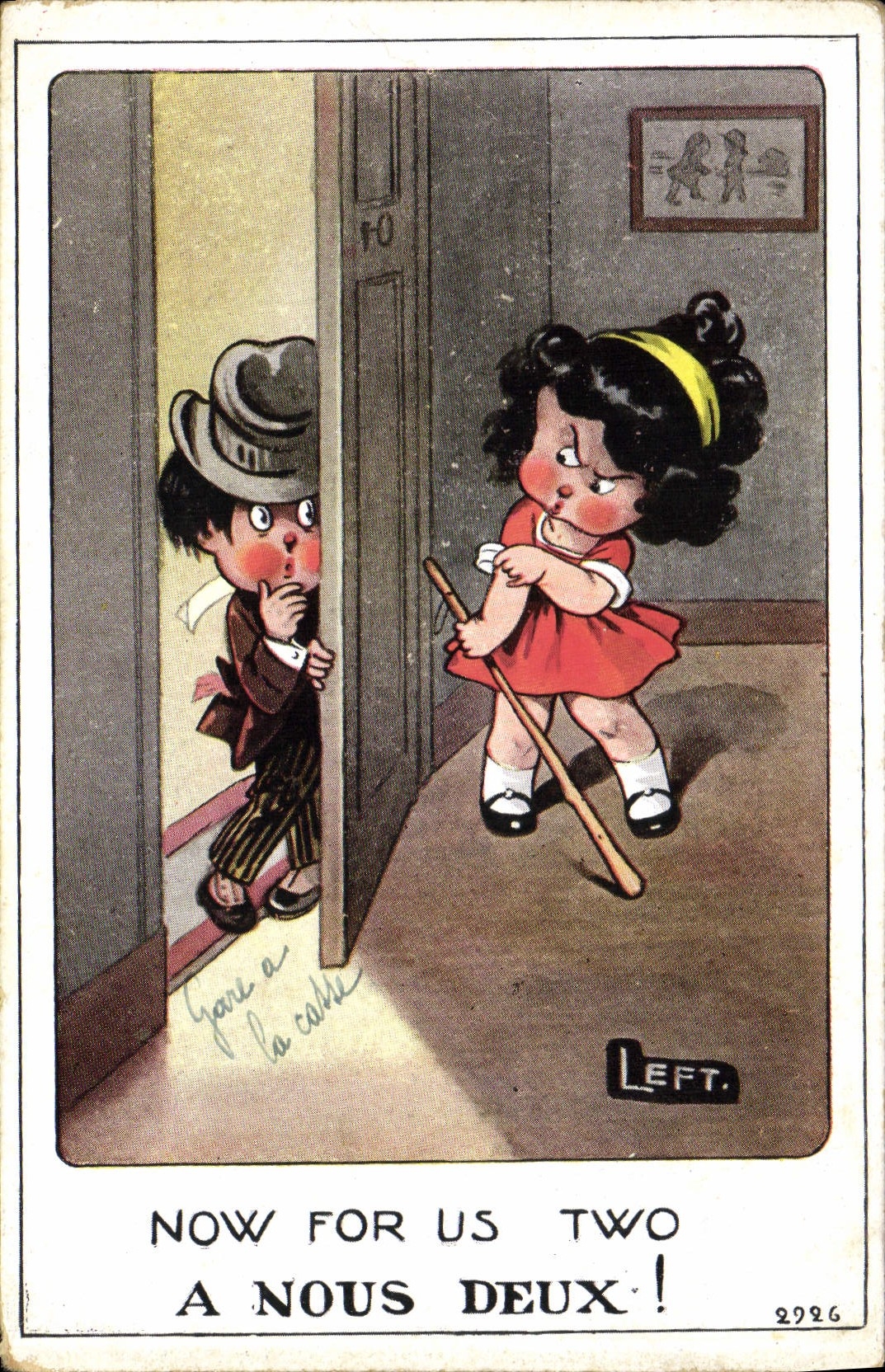 Postal Fantasia Ilustrador Niños Now fuero US two