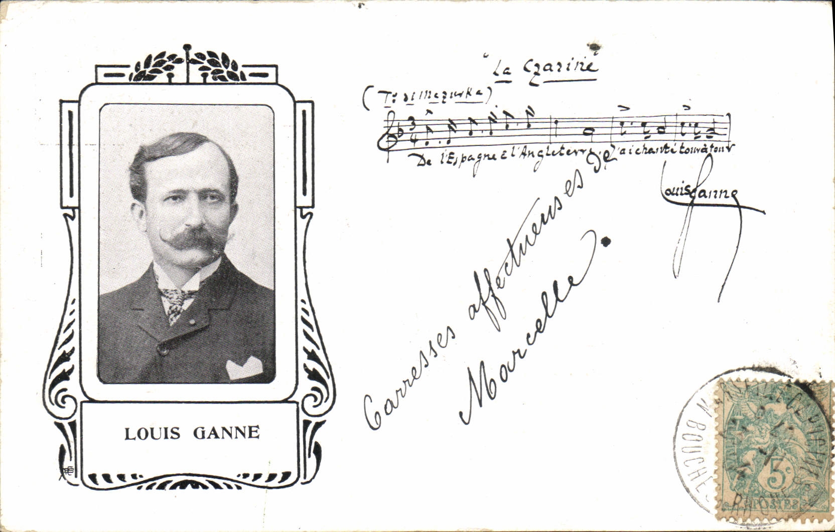 Postal Louis Ganne Little Tich Delicias hola en Viena lo fanfarronea